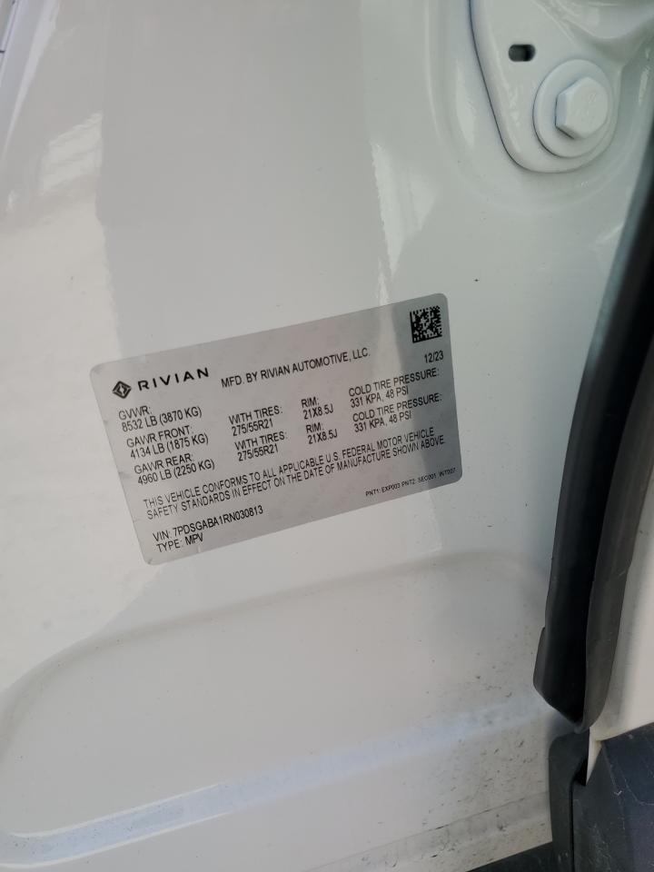 2024 RIVIAN R1S ADVENTURE VIN:7PDSGABA1RN030813