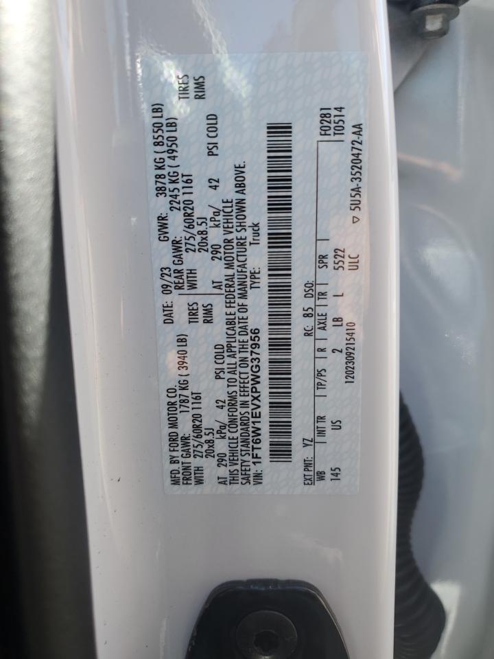2023 FORD F150 LIGHTNING PRO VIN:1FT6W1EVXPWG37956
