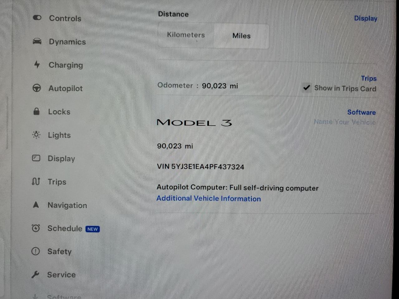 2023 TESLA MODEL 3  VIN:5YJ3E1EA4PF437324