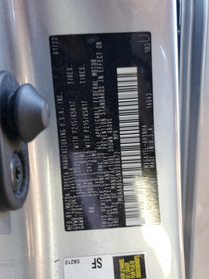 2022 TOYOTA COROLLA CROSS L VIN:7MUAAABG5NV008672