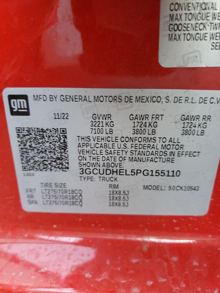 2023 CHEVROLET SILVERADO K1500 ZR2 VIN:3GCUDHEL5PG155110