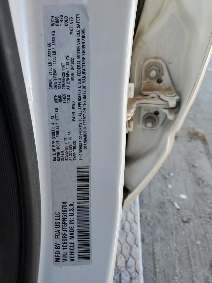 2023 RAM 1500 LARAMIE VIN:1C6SRFJT6PN616784