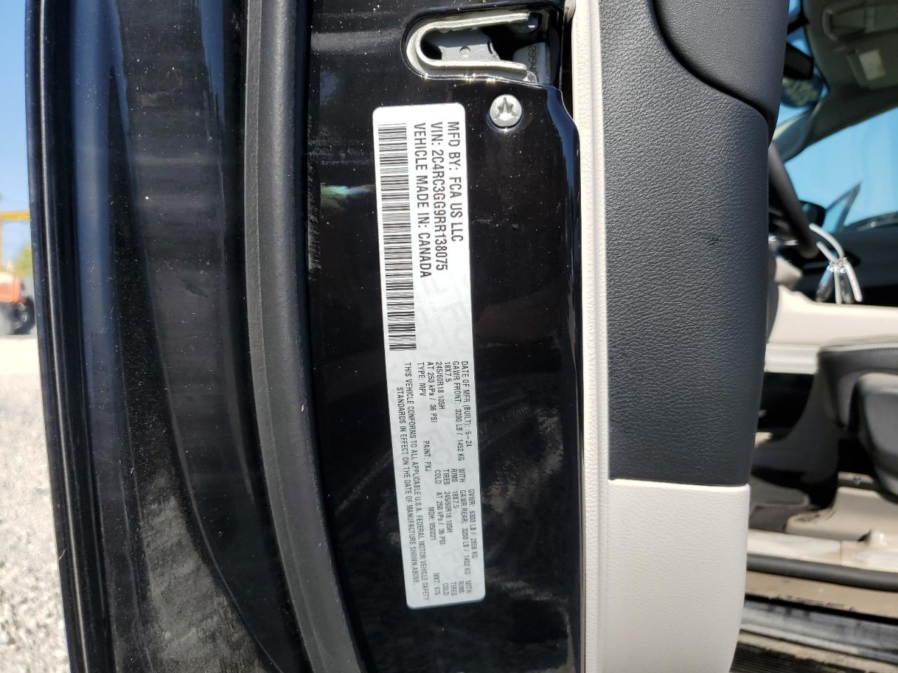 2024 CHRYSLER PACIFICA LIMITED VIN:2C4RC3GG9RR138075