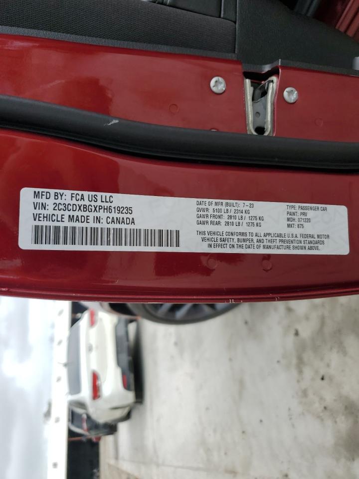 2023 DODGE CHARGER SXT VIN:2C3CDXBGXPH619235