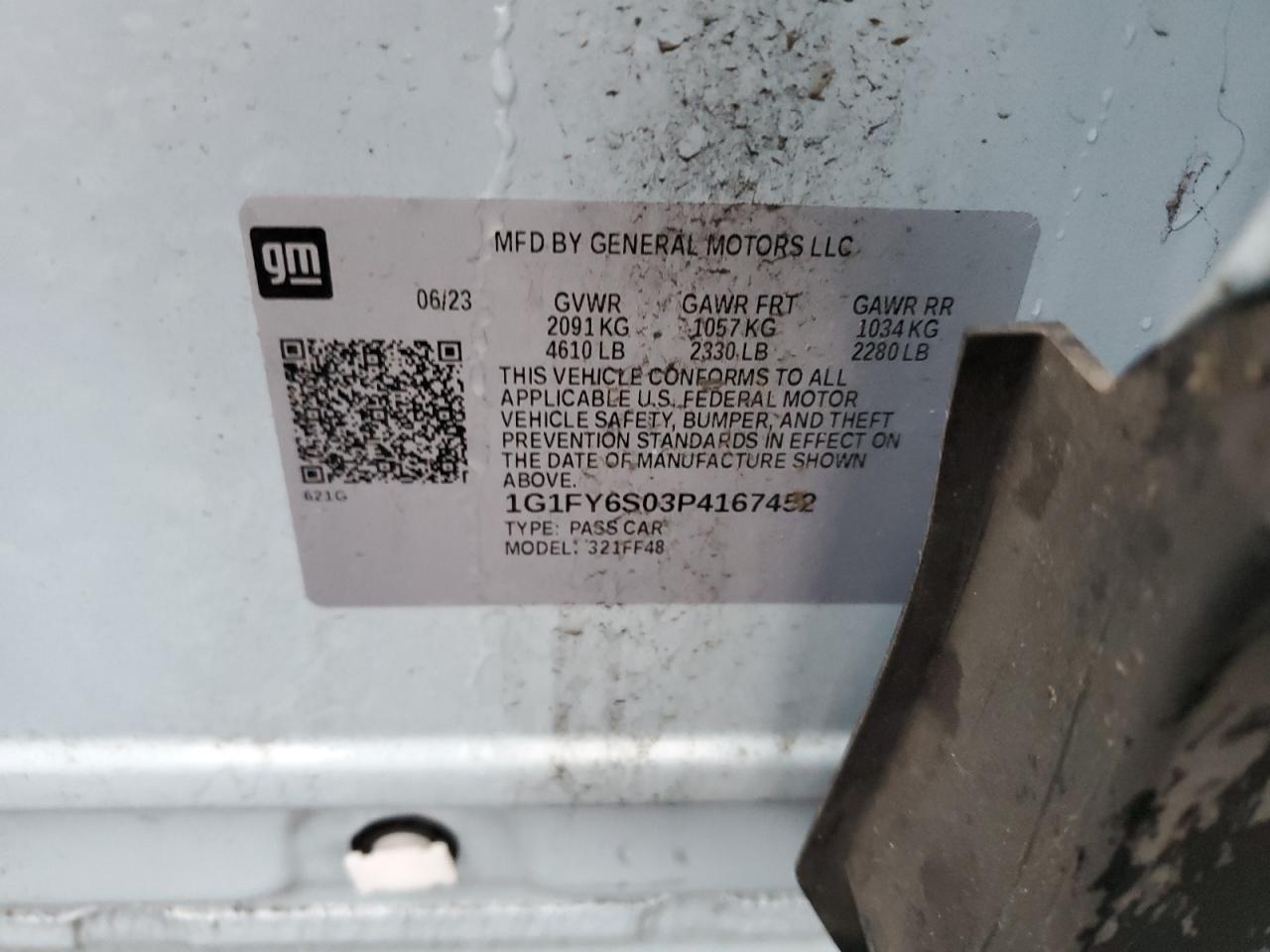 2023 CHEVROLET BOLT EUV LT VIN:1G1FY6S03P4167452