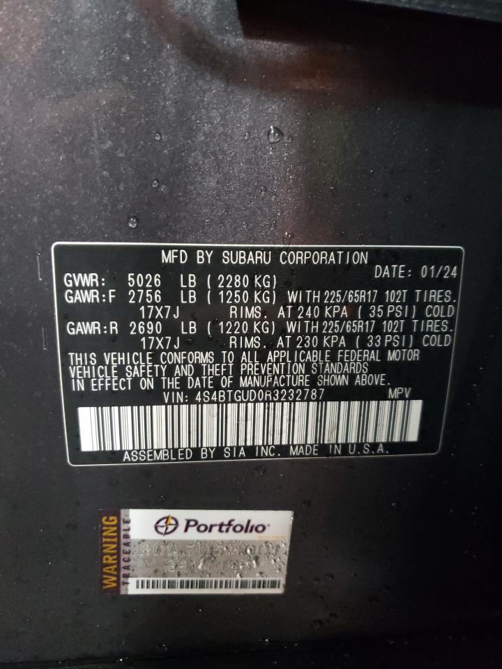 2024 SUBARU OUTBACK WILDERNESS VIN:2CNDL63F986283959