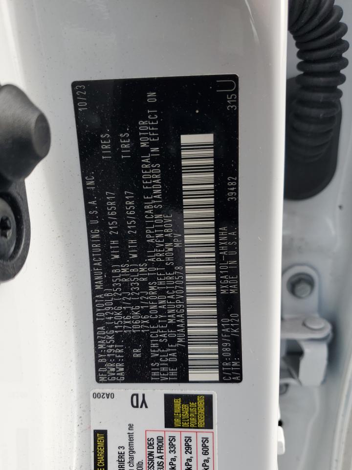 2023 TOYOTA COROLLA CROSS L VIN:7MUAAAAG9PV070578