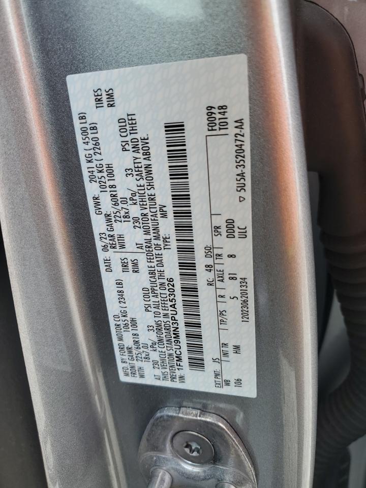 2023 FORD ESCAPE ST LINE VIN:1FMCU9MN3PUA53026