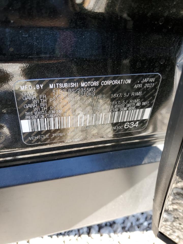 2022 MITSUBISHI OUTLANDER ES VIN:JA4J4TA82NZ015868