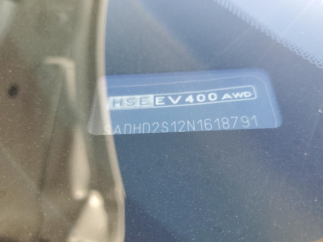 2022 JAGUAR I-PACE HSE VIN:SADHD2S12N1618791