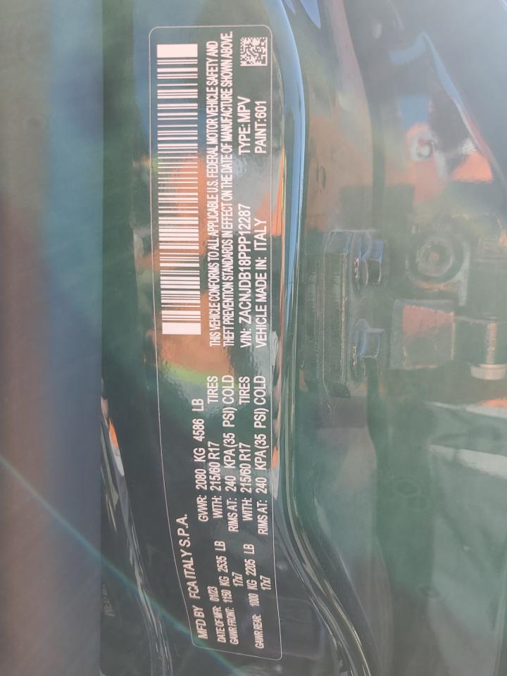 2023 JEEP RENEGADE LATITUDE VIN:ZACNJDB18PPP12287