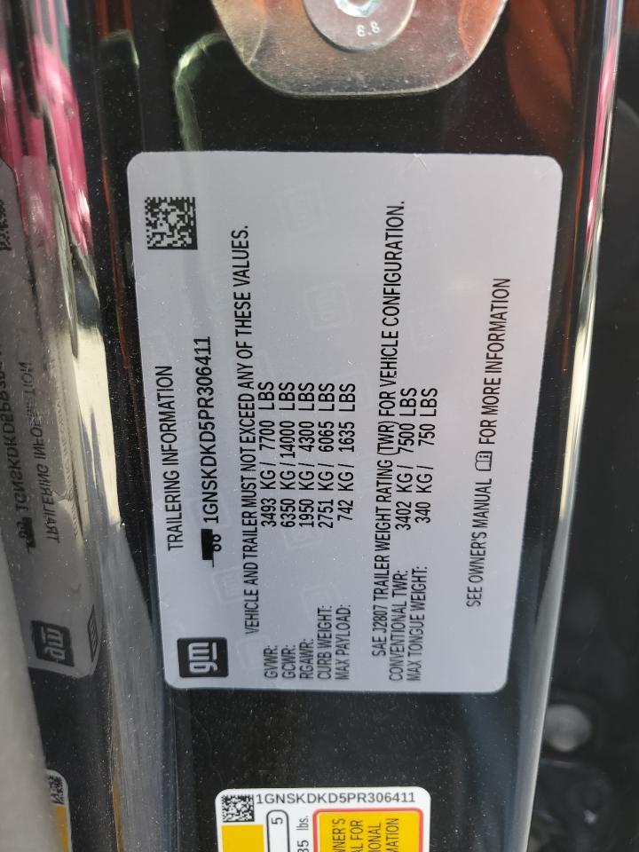 2023 CHEVROLET SUBURBAN K1500 Z71 VIN:1GNSKDKD5PR306411