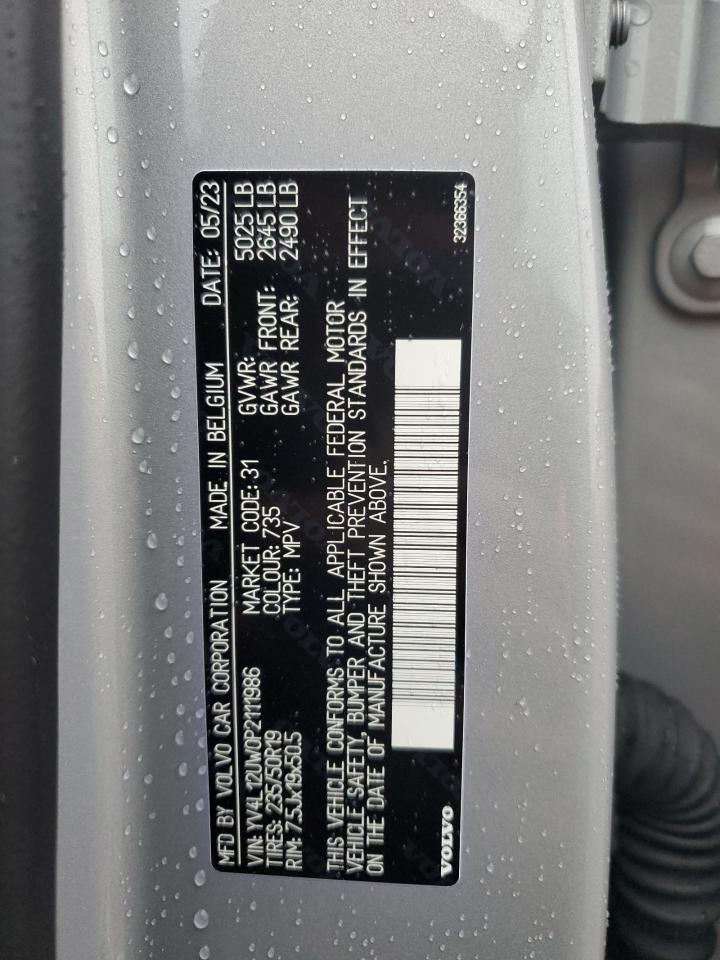 2023 VOLVO XC40 PLUS VIN:YV4L12UW0P2111986