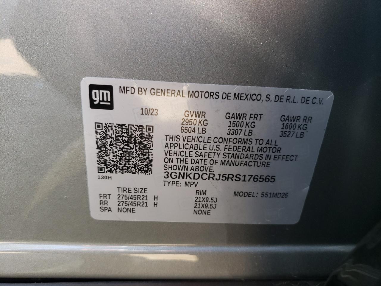 2024 CHEVROLET BLAZER RS VIN:3GNKDCRJ5RS176565