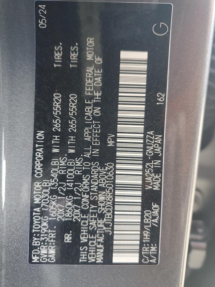 2024 LEXUS GX 550 PREMIUM/PREMIUM+ VIN:JTJTBCDX8R5010630