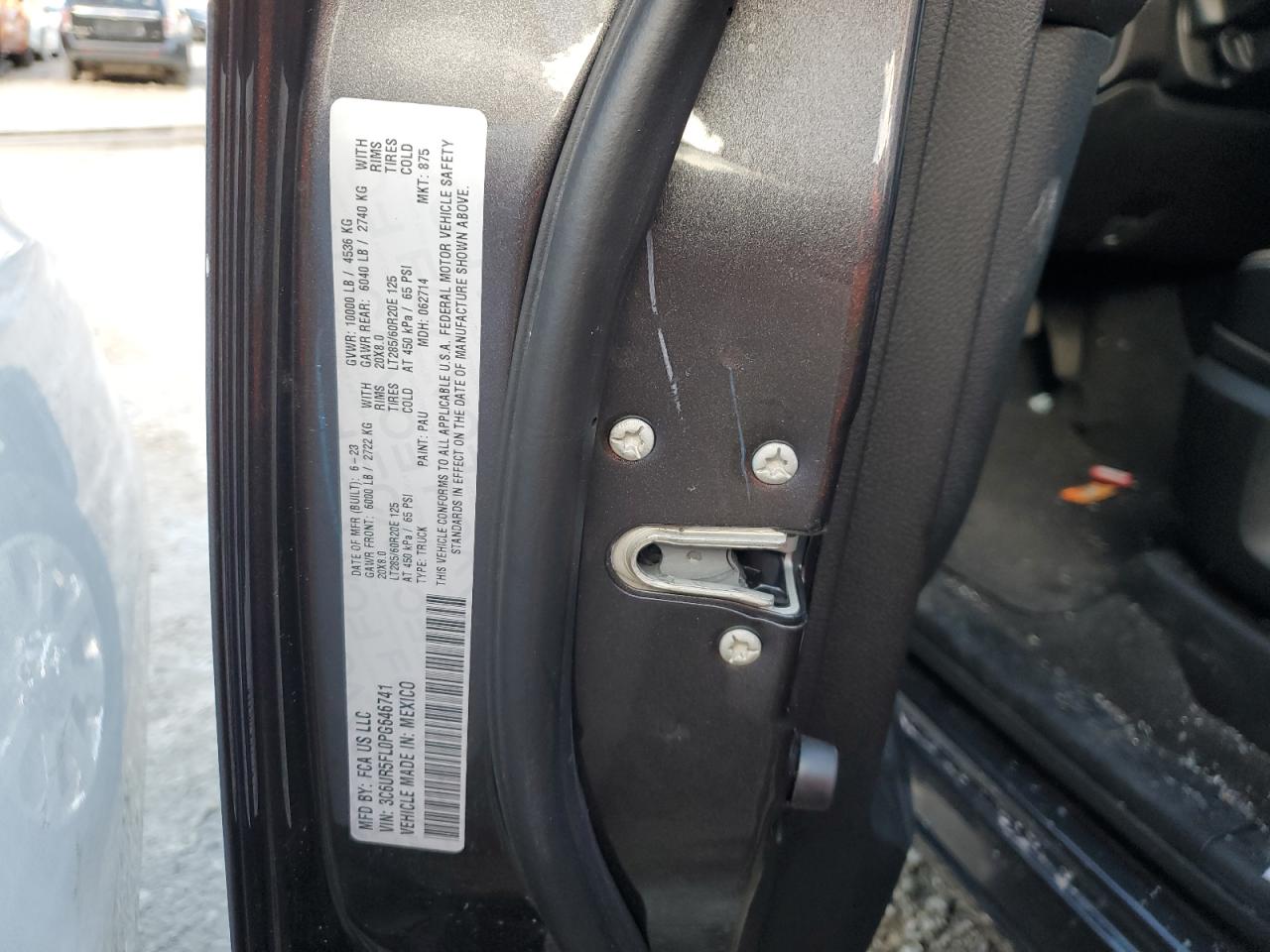 2023 RAM 2500 LARAMIE VIN:3C6UR5FL0PG646741