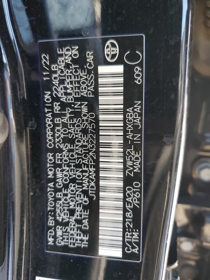 2022 TOYOTA PRIUS PRIME LE VIN:JTDKAMFP2N3227570