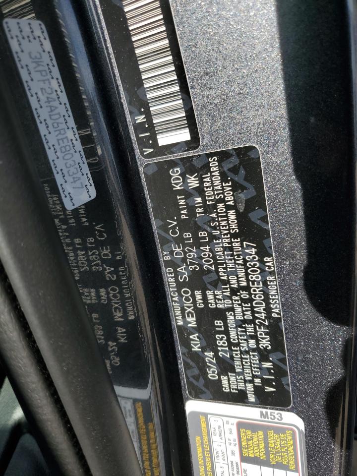 2024 KIA FORTE LX VIN:3KPF24AD6RE803347