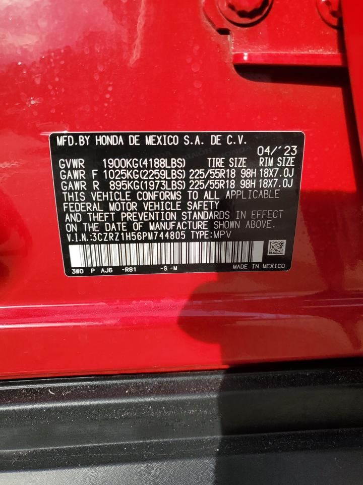 2023 HONDA HR-V SPORT VIN:3CZRZ1H56PM744805
