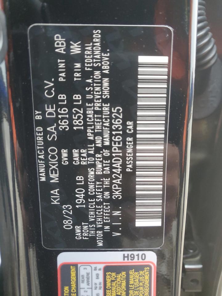 2023 KIA RIO LX VIN:3KPA24AD1PE613625