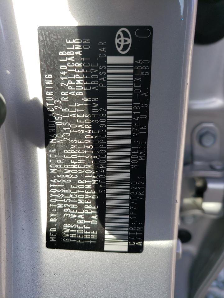2023 TOYOTA COROLLA LE VIN:5YFB4MDE9PP039082