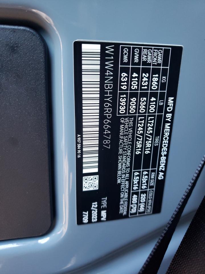 2024 MERCEDES-BENZ SPRINTER 2500 VIN:W1W4NBHY6RP664787