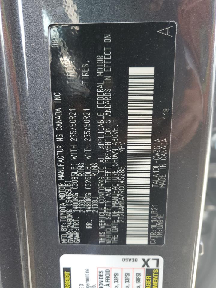 2024 LEXUS RX 350 BASE VIN:2T2BAMBA7RC045289