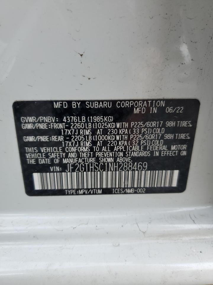 2022 SUBARU CROSSTREK SPORT VIN:5NTJA4AE3RH095691