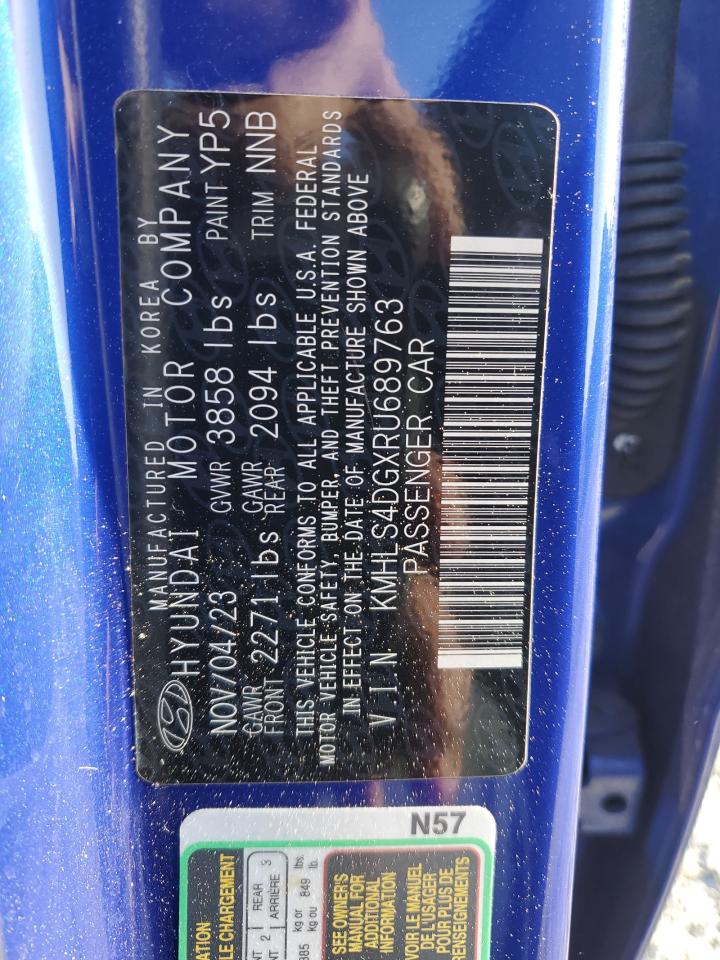 2024 HYUNDAI ELANTRA SEL VIN:KMHLS4DGXRU689763