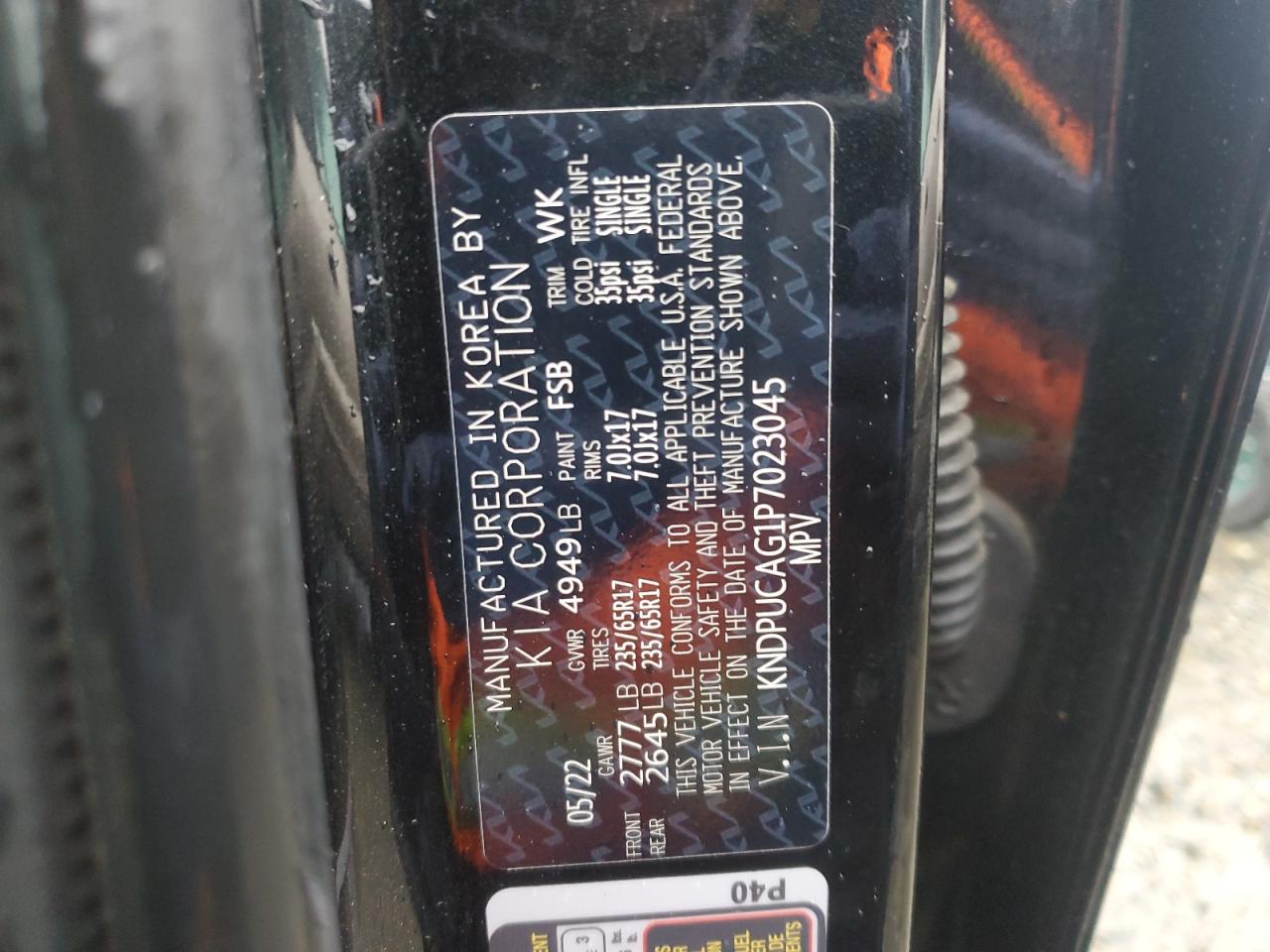 2023 KIA SPORTAGE LX VIN:KNDPUCAG1P7023045