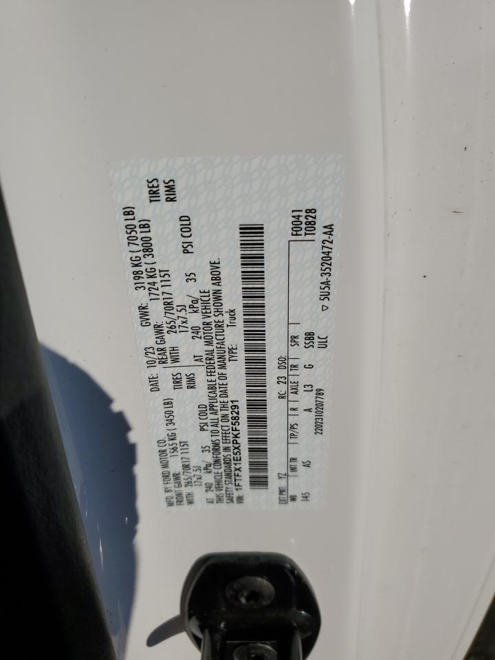2023 FORD F150 SUPER CAB VIN:1FTFX1E5XPKF58291