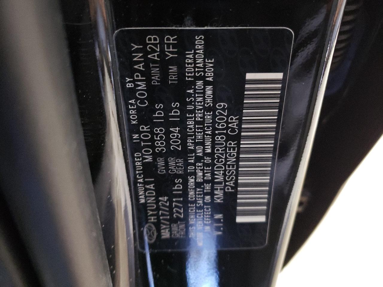 2024 HYUNDAI ELANTRA SEL VIN:KMHLM4DG2RU816029