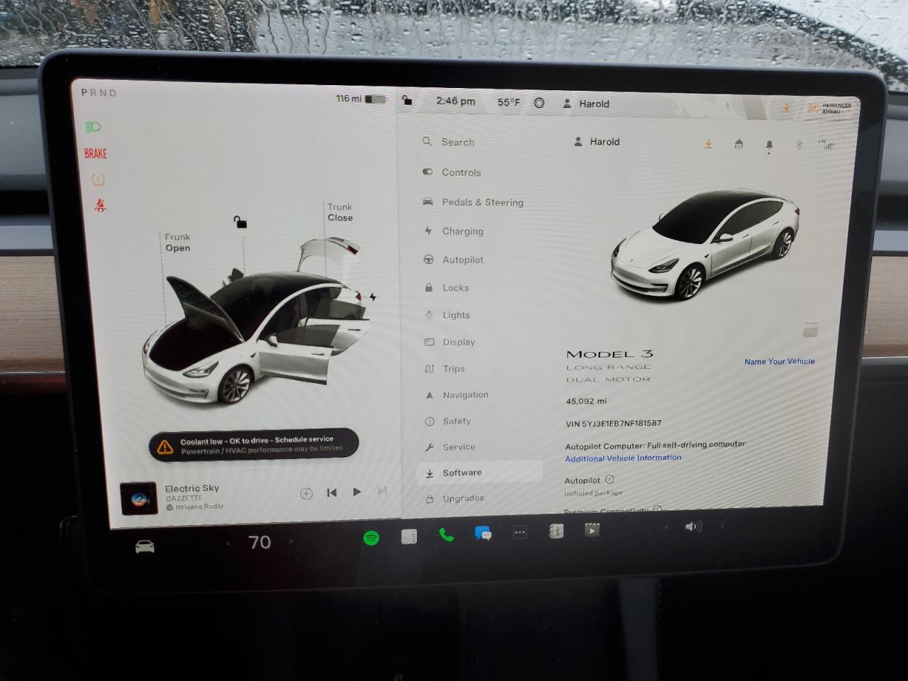 2022 TESLA MODEL 3  VIN:5YJ3E1EB7NF181587