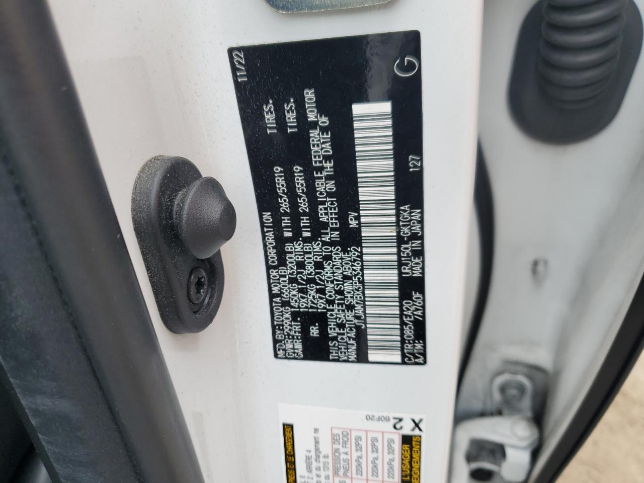 2023 LEXUS GX 460 VIN:JTJAM7BX3P5346792