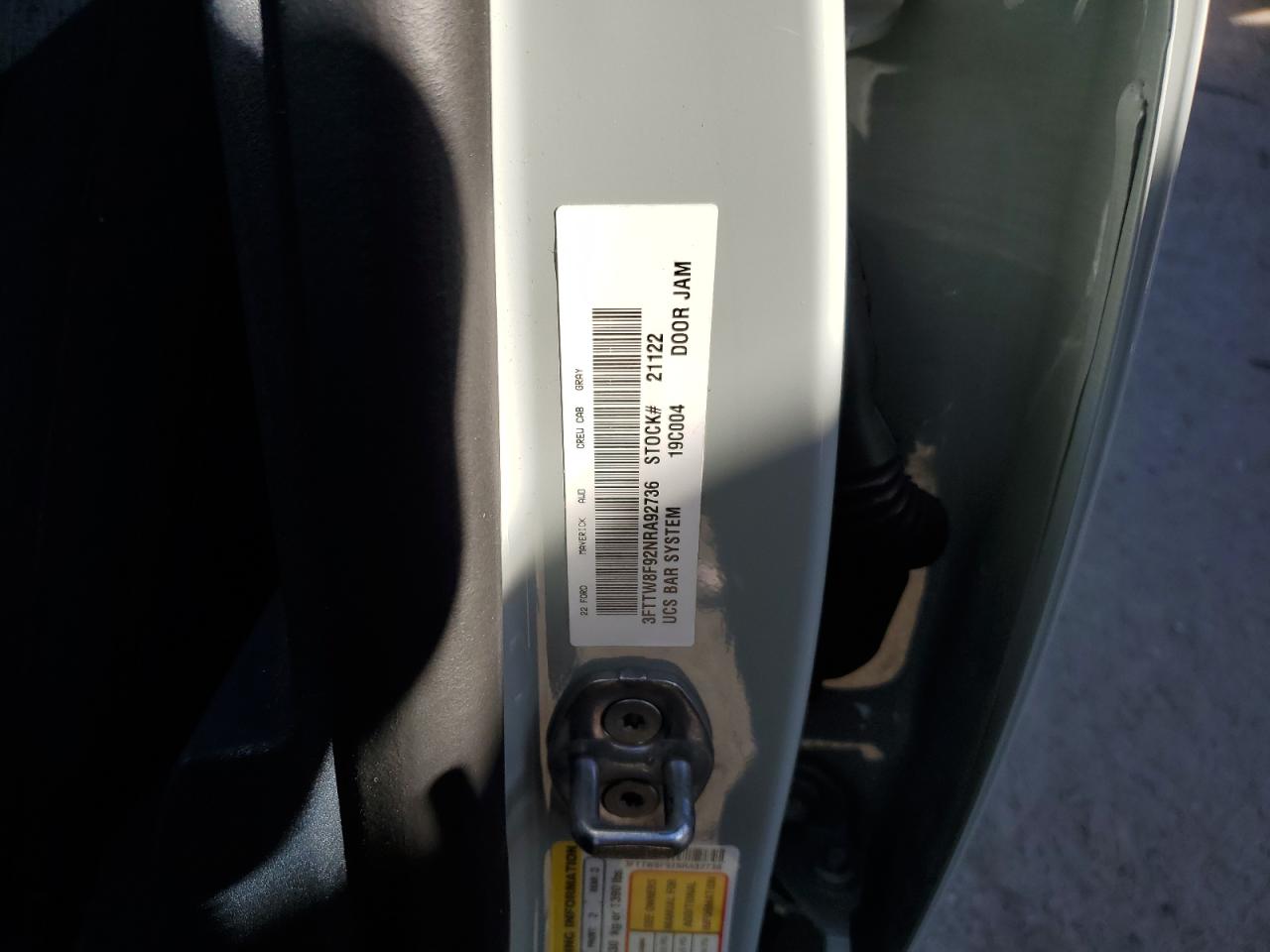 2022 FORD MAVERICK XL VIN:3FTTW8F92NRA92736