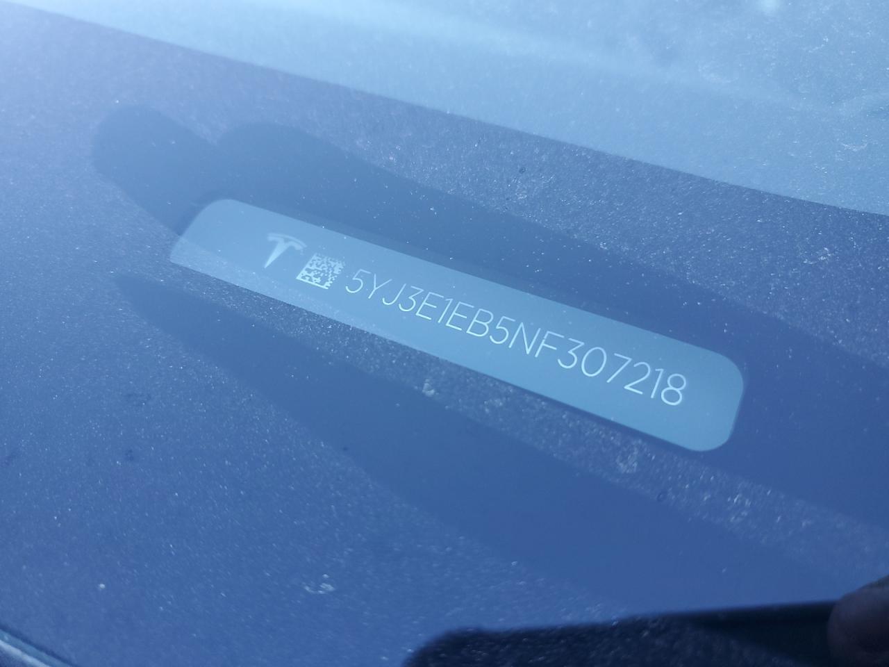 2022 TESLA MODEL 3  VIN:5YJ3E1EB5NF307218