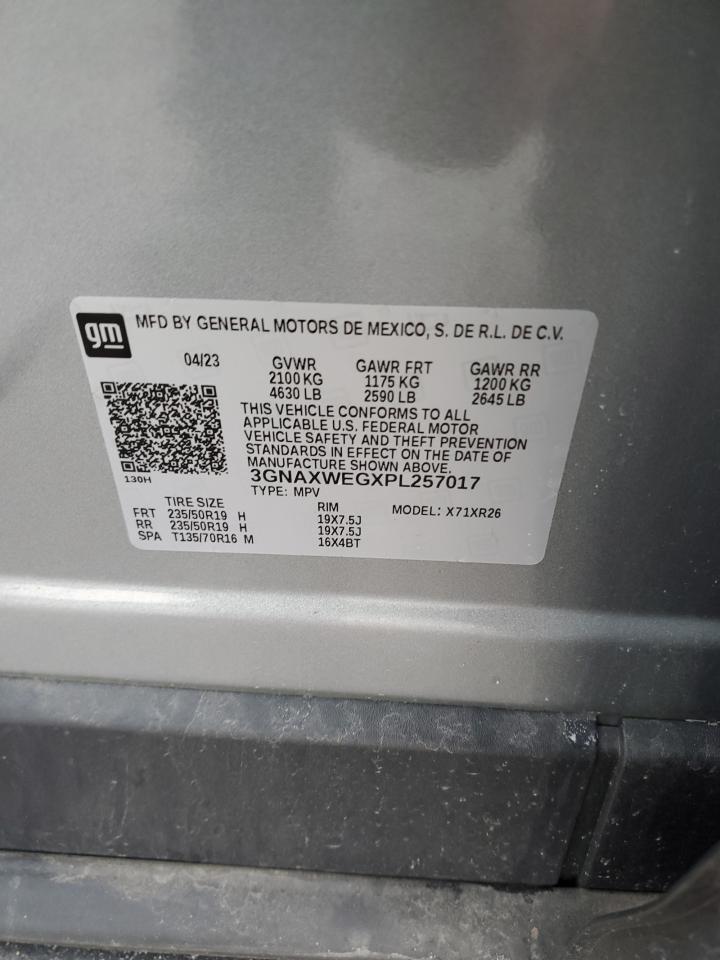 2023 CHEVROLET EQUINOX RS VIN:3GNAXWEGXPL257017