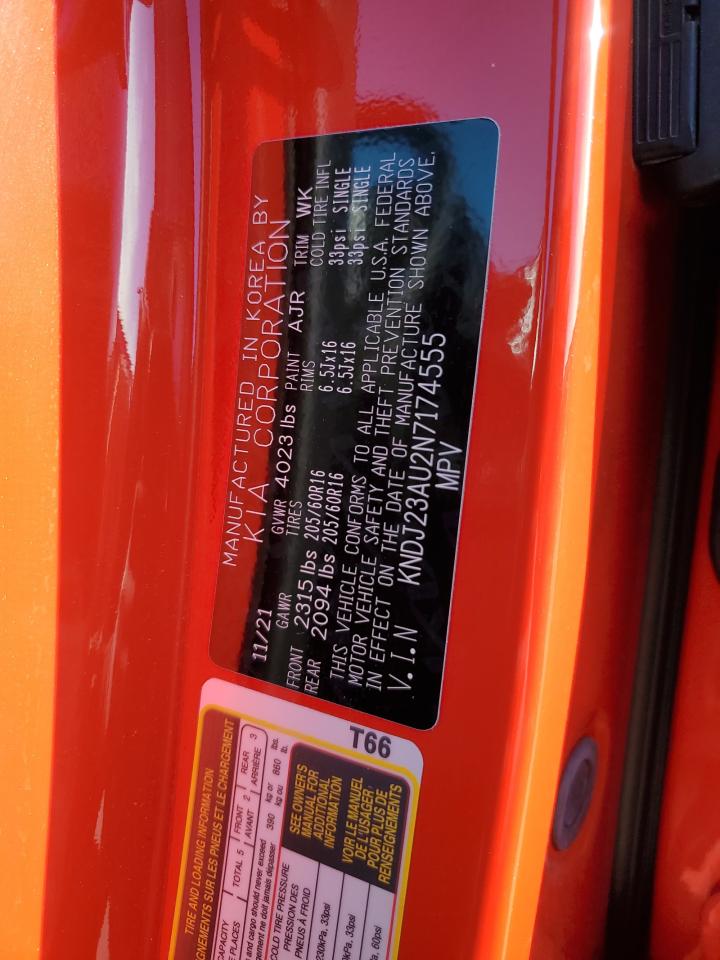 2022 KIA SOUL LX VIN:KNDJ23AU2N7174555