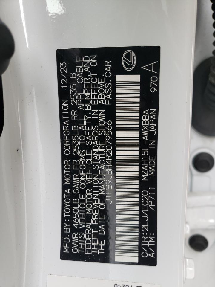 2024 LEXUS UX 250H BASE VIN:JTHB9JBH4R2079566