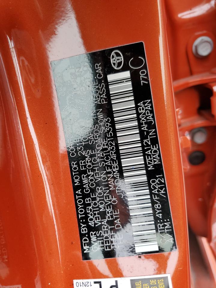 2024 TOYOTA COROLLA SE VIN:JTND4MBE4R3215393