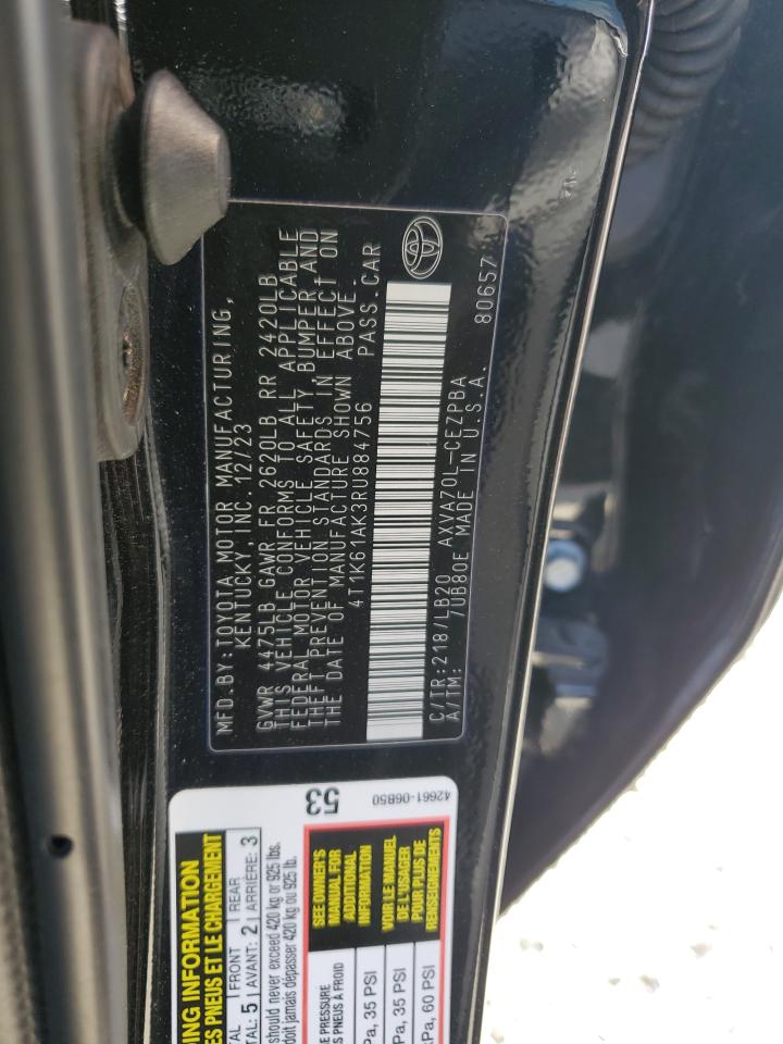 2024 TOYOTA CAMRY XSE VIN:4T1K61AK3RU884756