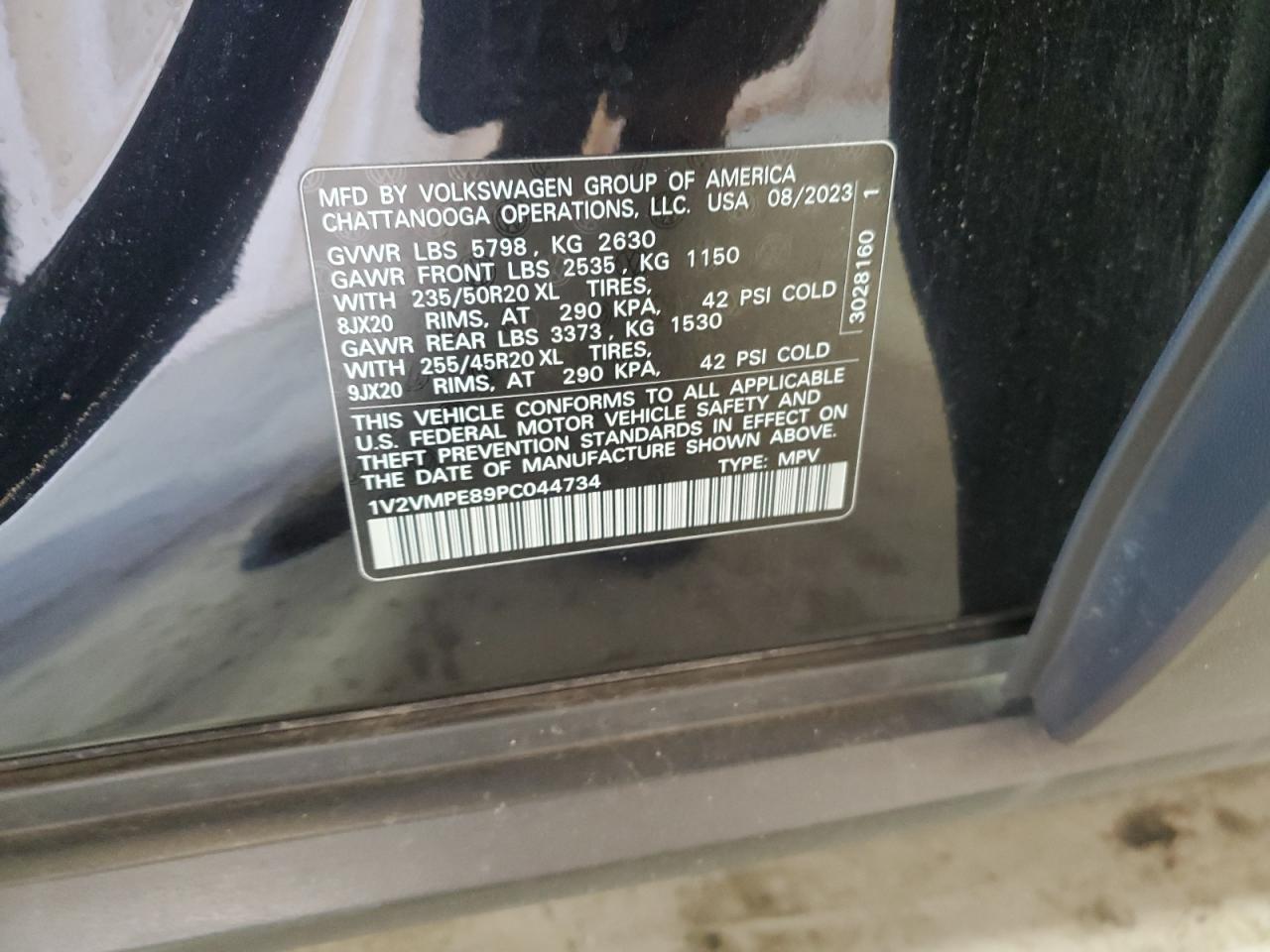 2023 VOLKSWAGEN ID.4 PRO S VIN:1V2VMPE89PC044734