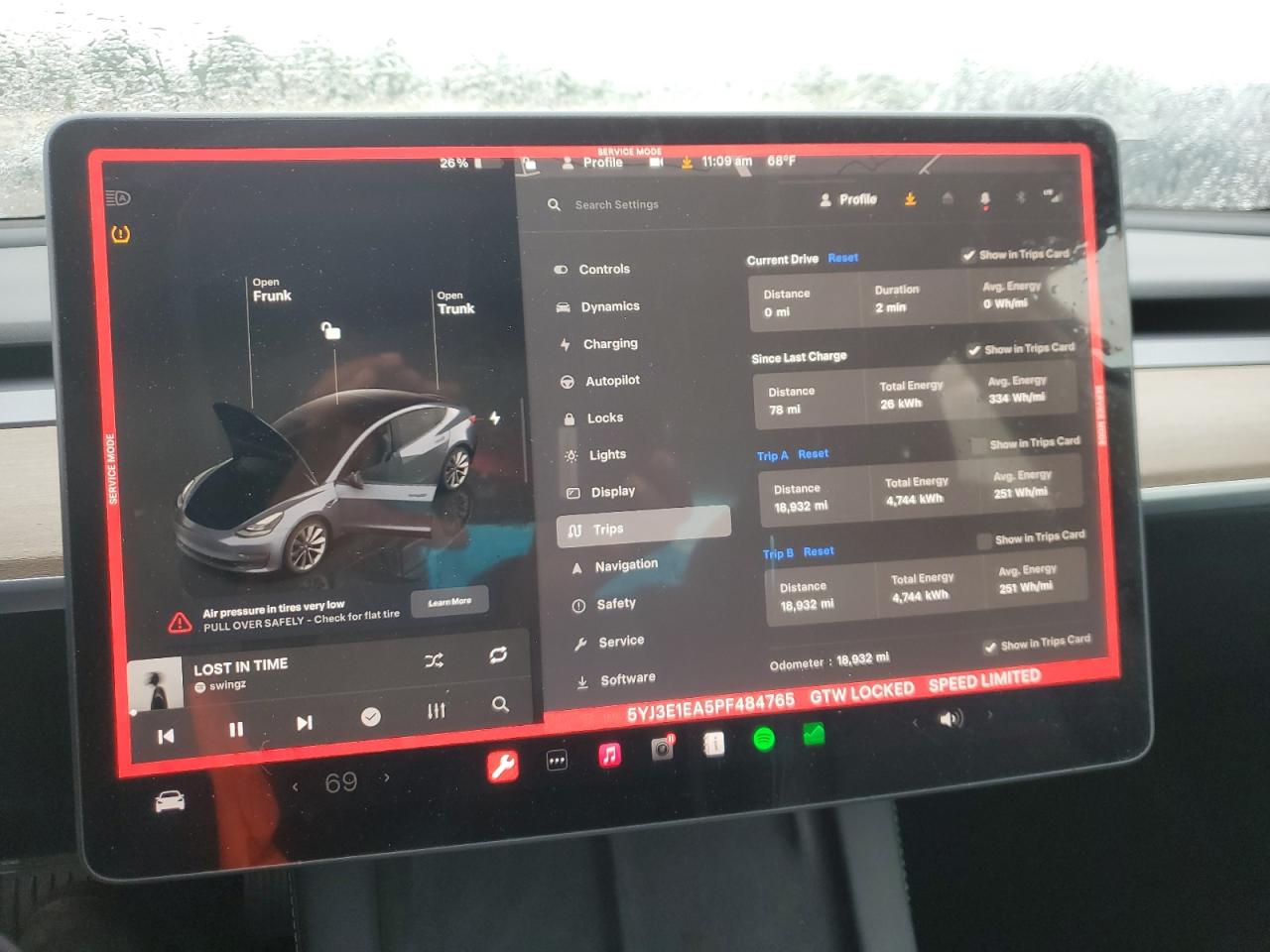 2023 TESLA MODEL 3  VIN:5YJ3E1EA5PF484765