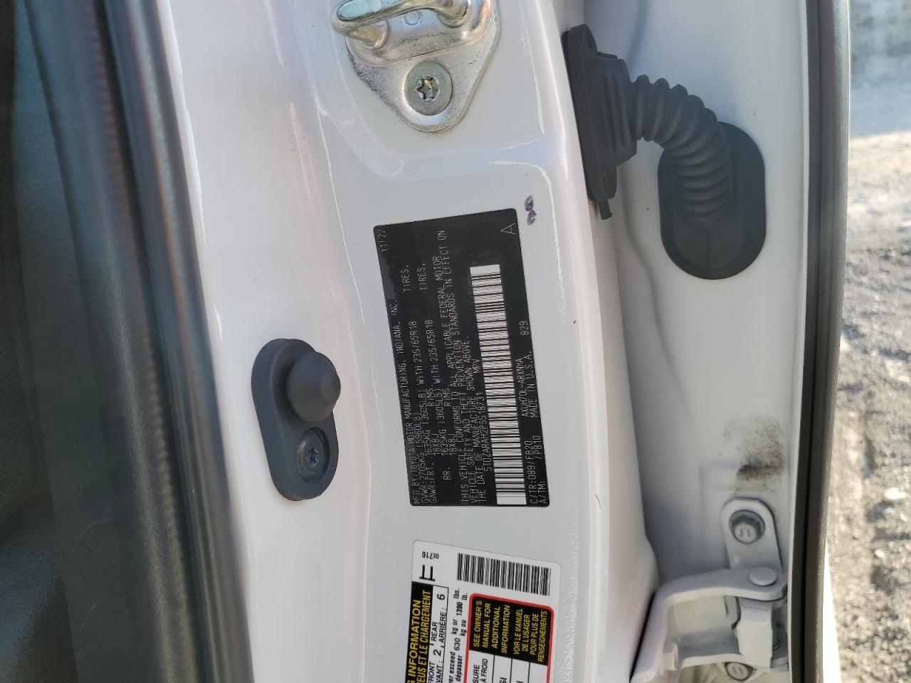 2023 TOYOTA HIGHLANDER HYBRID LE VIN:5TDZARAH2PS518731