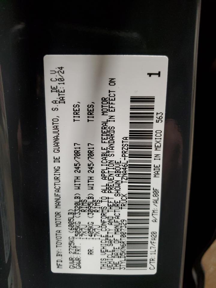 2024 TOYOTA TACOMA DOUBLE CAB VIN:3TYLD5KN6RT007329