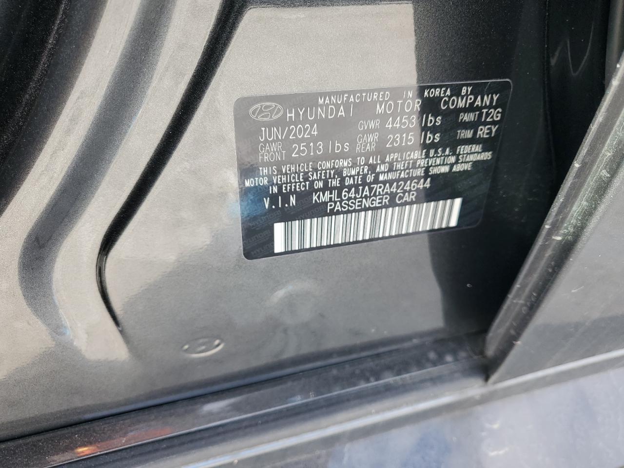 2024 HYUNDAI SONATA SEL VIN:KMHL64JA7RA424644