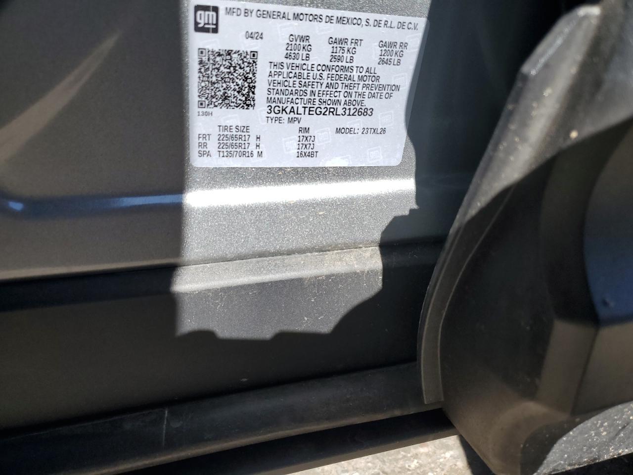 2024 GMC TERRAIN SLE VIN:3GKALTEG2RL312683