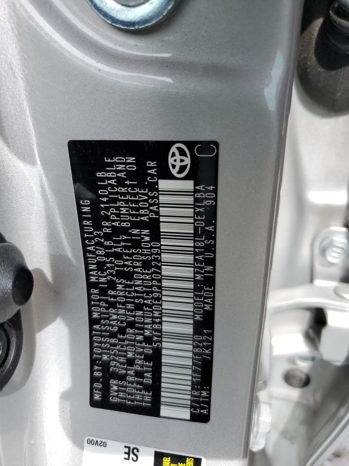 2023 TOYOTA COROLLA LE VIN:5YFB4MDE9PP072390