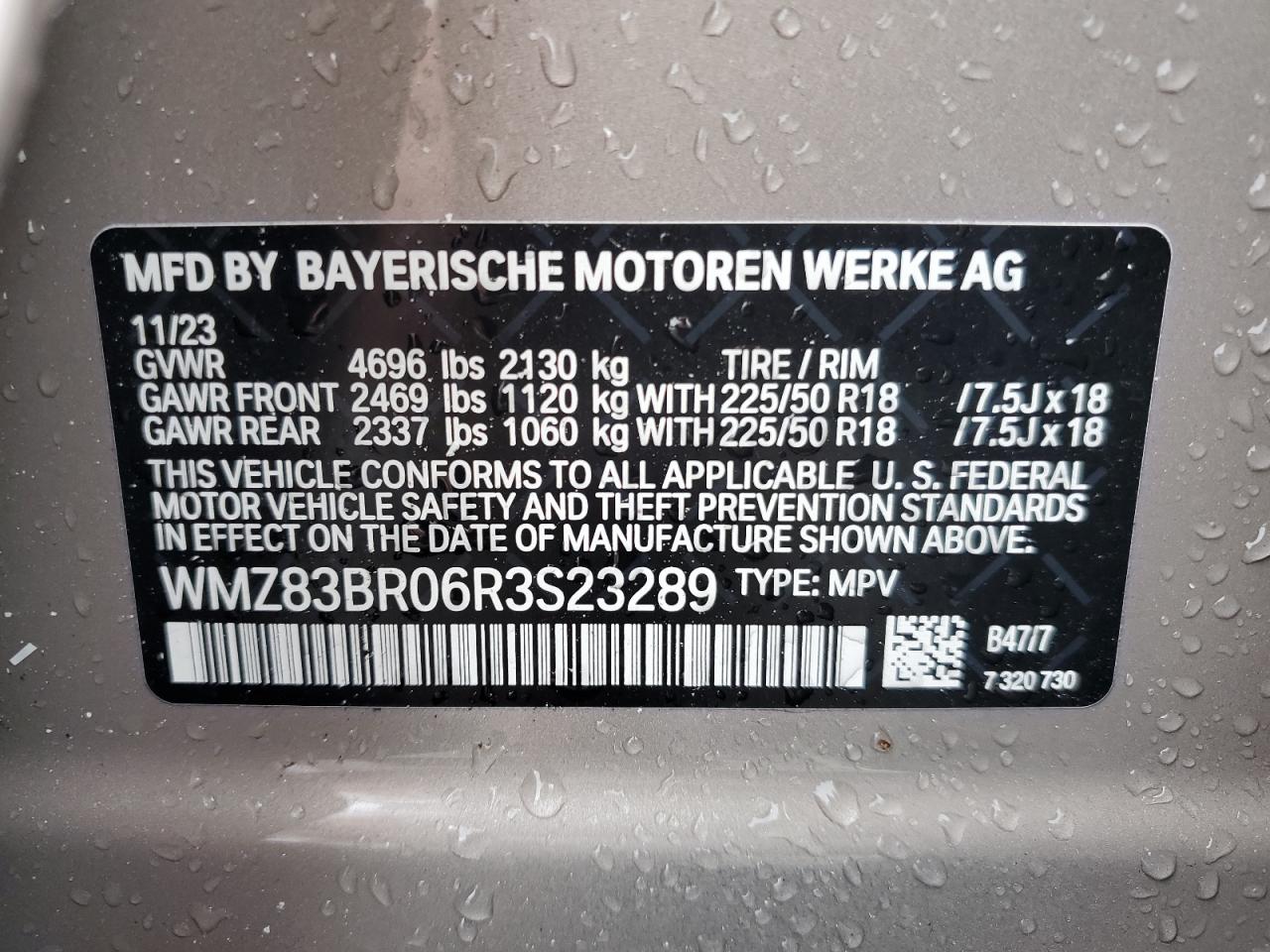 2024 MINI COOPER S COUNTRYMAN ALL4 VIN:WMZ83BR06R3S23289