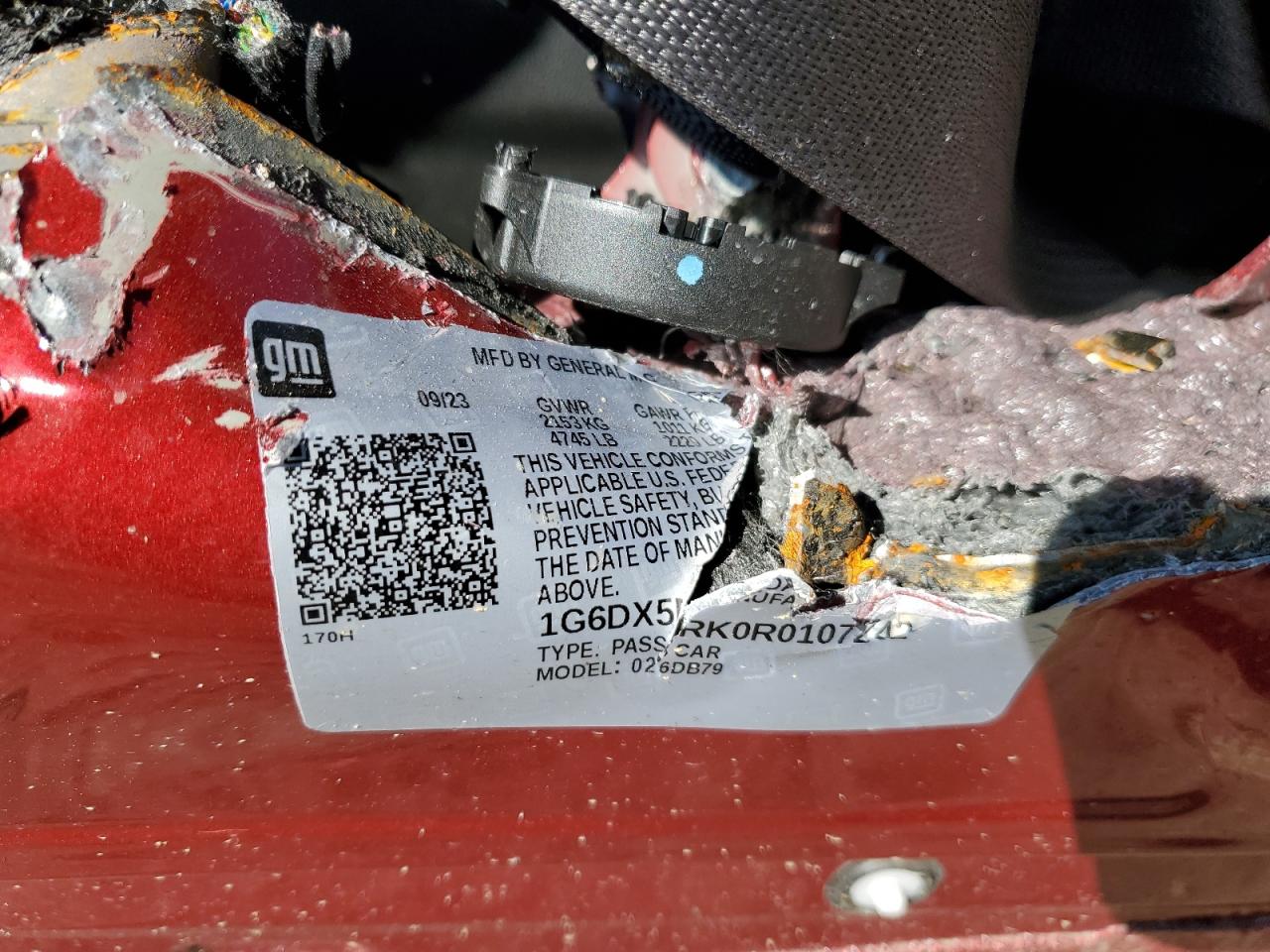 2024 CADILLAC CT5 LUXURY VIN:1G6DX5RK0R0107242